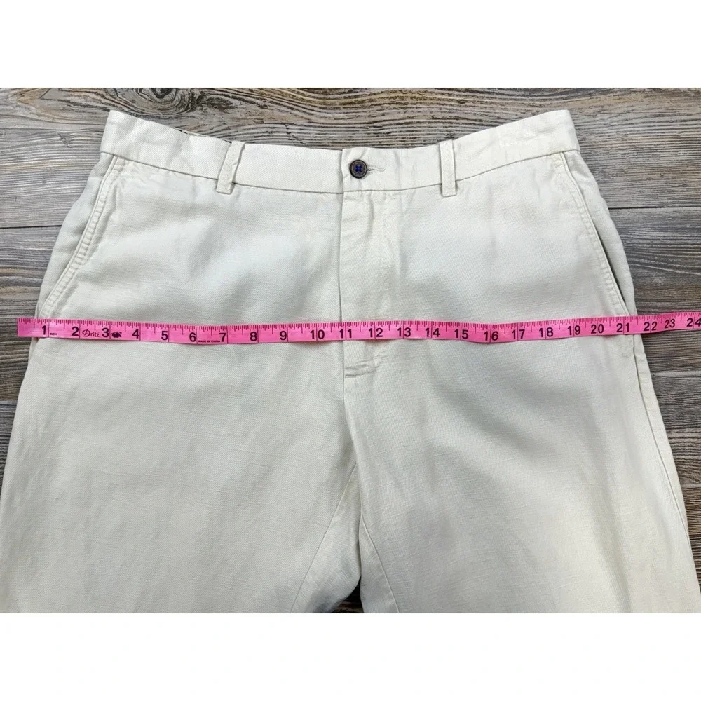 Tommy Bahama Linen/Lyocell Pants 35x32 FITS 35/31 Beige Relaxed Fit Beach Casual